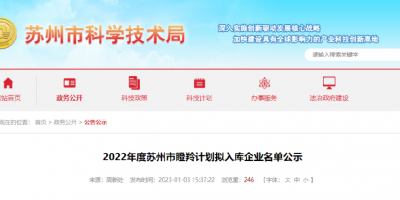 苏州施密科2022年入选苏州市瞪羚计划